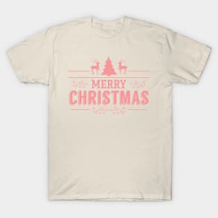 Red Merry Christmas Retro Typography Design T-Shirt